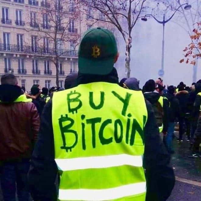 yellow vest buy bitcoin