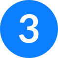 A sleek blue circle with "3" at the center, echoing Coinmama's design for buying crypto.