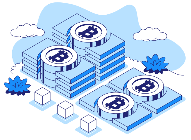 Stacks of cash with Bitcoin symbols atop, ideal for those wanting to buy Bitcoin on Coinmama.